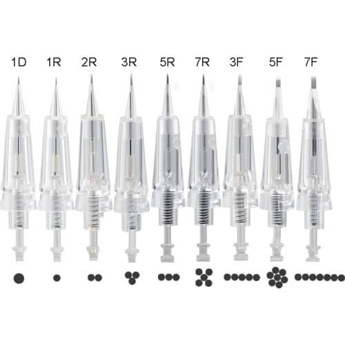 Dr pen mym pen 1D 1R 2R 3R 3F 5R 5F 7R 7F Bayonet Cartridge Needle, 100pcs Permanent Makeup needle for makeup tattoo eyebrow