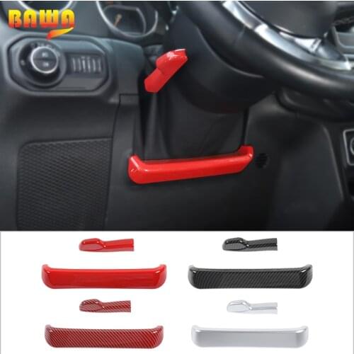 BAWA Car Steering Wheel Lift Adjust Button Decoration Cover Stickers For Jeep Wrangler JL 2018 Interior Parts Accessories