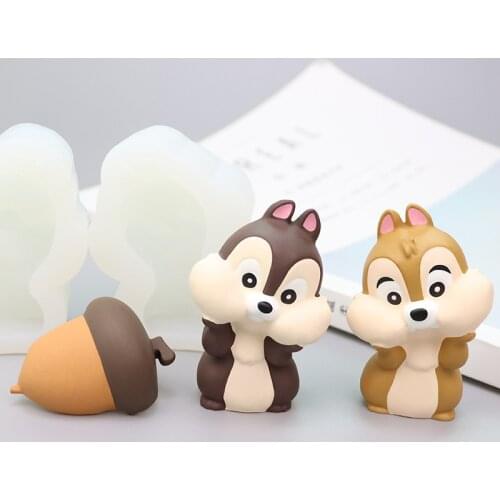 Cartoon Hamster And Pine Cone Silicone Mold Fondant Cake Decoration Mold Sugarcraft Chocolate Baking Tool For Cake Gumpaste Form