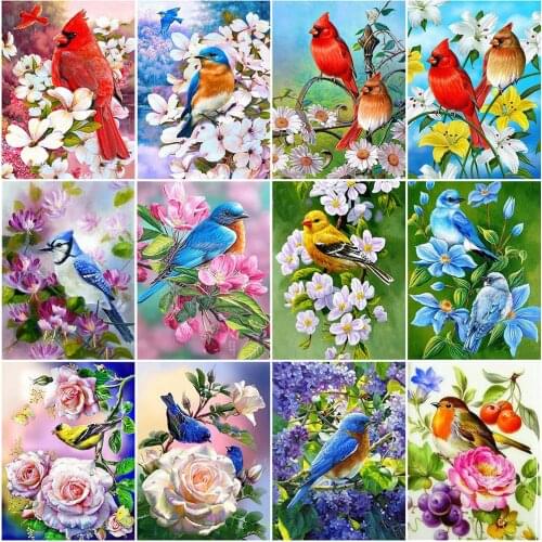 HUACAN 5D Full Drill Diamond Embroidery Bird Craft Kit Sale Diamond Painting Animal Mosaic Flower Handicraft Home Decoration