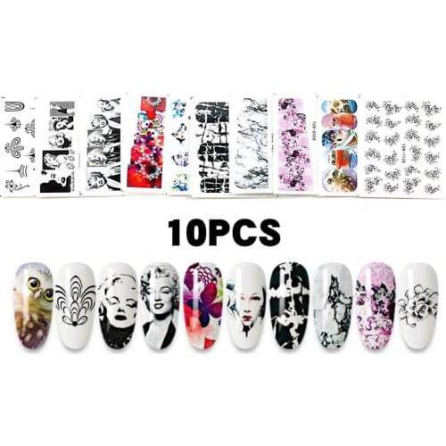 NEW Nail Stickers Water Decals Ballet Sexy Abstract Art Stickers for Nails Transfer Sliders Decoration Tips Wrap Set