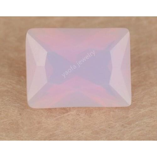 Wholesale 1.5x3~8x10mm 5A Opal Pink Color Nano Gems Beads Loose Rectangle Baguette Shape Cut Synthetic Stone For Jewelry Making