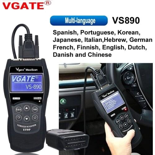 Professional OBD2 Scanner Car Diagnostic Tool VS890 Anto Scanner Vgate VS890 OBD2 CAN-BUS Fault Car Code Reader Multi-Languages