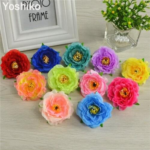 10pcs 5cm Fresh and artificial flowers small tea bud Simulation tea rose silk flower decoration flower head DIY accessories