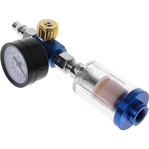 Spray Paint Air Regulator Gauge & In-line Air Oil Water Separator Filter Kit