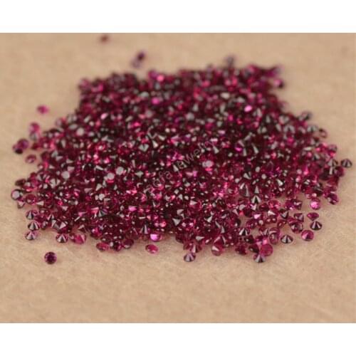 0.9~4mm 5A 8# Dark Rose Red Corundum Rubys Round Brilliant Shape Loose Machine Cut Synthetic Corundum Gems Stone For Jewelry