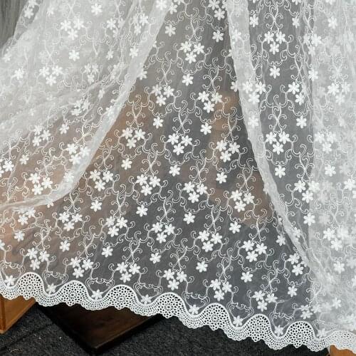 1.3m Wide Organza Embroidery Lace Mesh Fabric DIY Clothing Skirt Clothing Fabric Home Tablecloth Decoration
