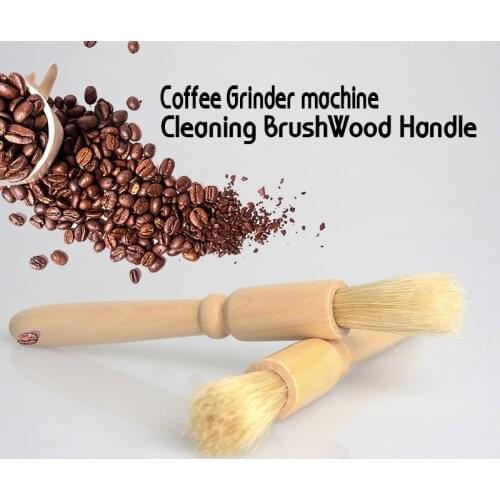 1pc coffee brush Coffee Grinder machine Cleaning Brush Wood Handle Natural Bristles Wood Dusting Espresso brush