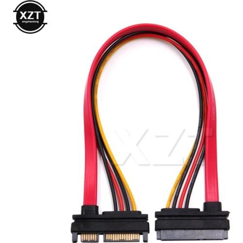 10pcs/Lot 22Pin SATA Cable Male to Female 7+15 Pin Serial ATA SATA Data Power Combo Extension Cable Connector Conterver