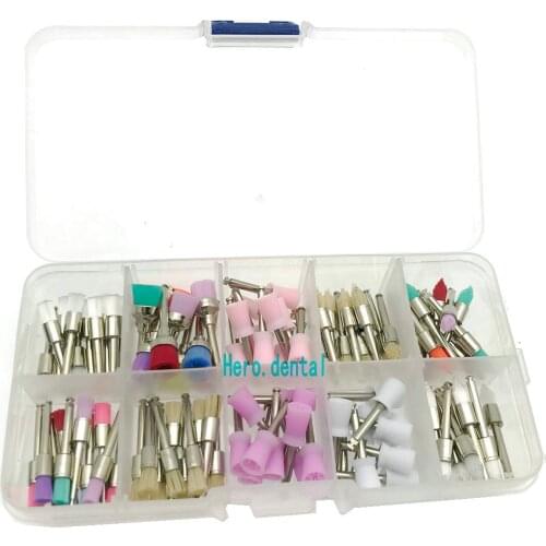 10 Mixed Types Disposable 100 PCS Dental Prophy Brush Cup Polishing Polisher