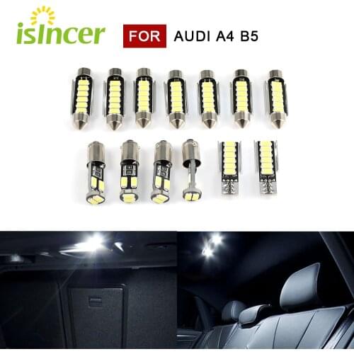 13pcs LED Interior Light for Audi A4 S4 RS4 B5 B6 B7 B8 8h Convertible from 1999 for sedan avant size 31 35 41mm