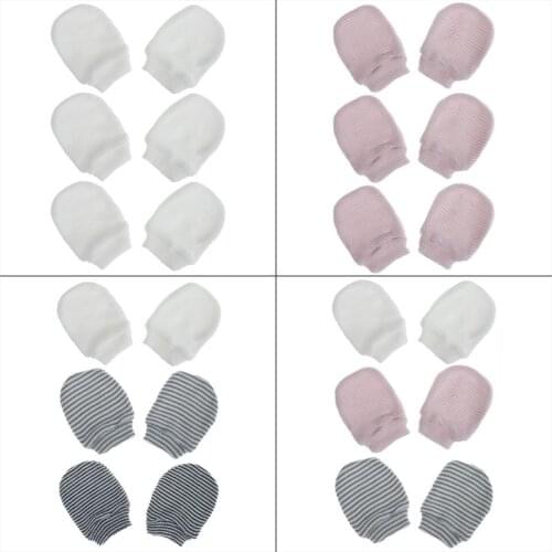 3Pair Baby Anti Scratching Soft Gloves Newborn Protection Face Scratch Mittens Infant Handguard Supply