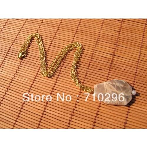 5pcs/lot Natural Gem stone Necklace Sun stone Pendant necklace handcraft jewelry