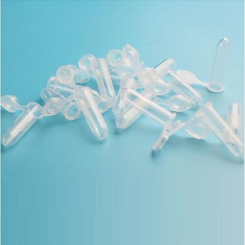 50pcs Plastic microcentrifuge tube 2ml sample tube with lid round bottomed PCR tube tubes EP seed bottles Lab Supplies