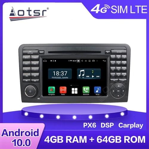 Car Android DVD Player For Mercedes Benz ML W164 Class 2004-2012 Multimedia Radio Stereo PX6 Car GPS Navigation 4G LTE WIFI BT