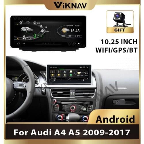 10.25 inch Android Car GPS Navigation Multimedia Player for-Audi A4 A5 2009-2017 Auto Touch Screen Wifi BT TV
