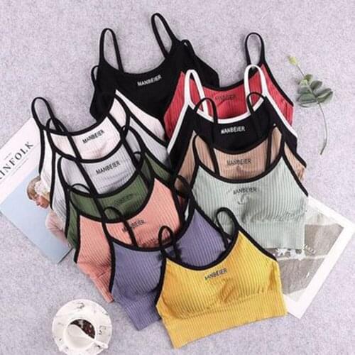 New Sports Bra For Women Threaded Sports Letter Sling Color Matching Bra Gym Sexy Crop Top Bra Women Cotton Underwear
