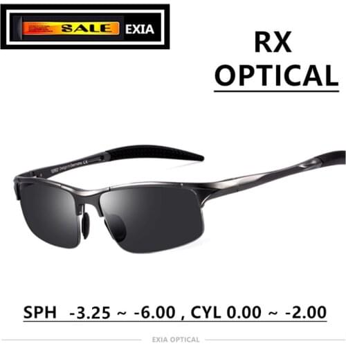 Men Sunglasses Polarized Prescription Lenses of Optical Sun Glasses UV400 Black Frame EXIA OPTICAL KD-320