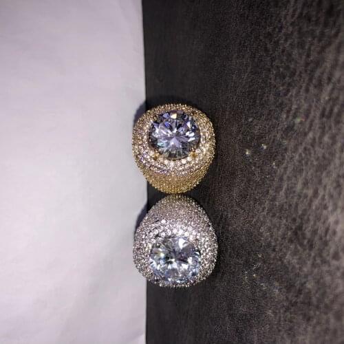 Iced hip hop diamond ring in 2020 18K womens and mens Ring Jewelry