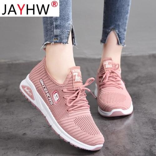 JAYHW Sneakers New Women Mesh Breathable Ladies Non-Slip Sport Shoes Running Jump Walking Comfy Female Fashion Casual Shoes