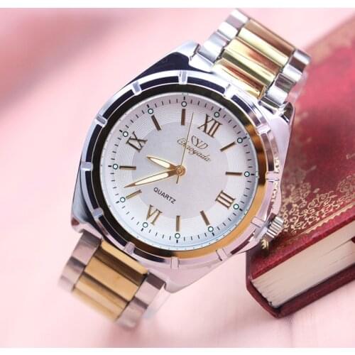 Women men high quality quatrz couples watch gold stainless steel luxury dress watch business waterproof fashion casual watch