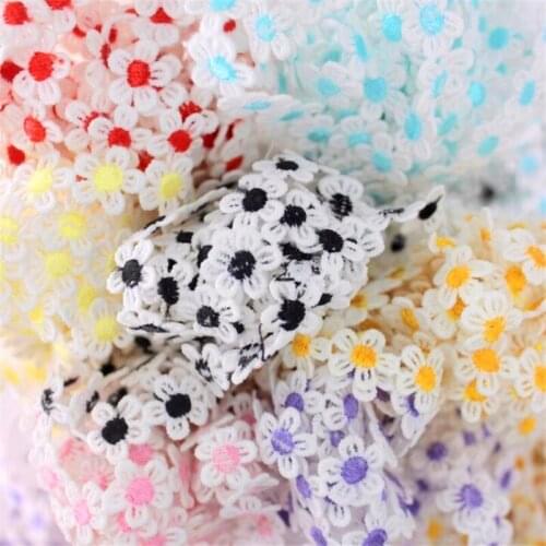 13mm Embroidered flower ribbon lace woven label Jacquard ribbons handmade craft garments accessories CX113
