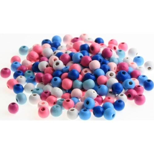 Small Wooden Beads 10mm 50pcs Colorful Round Shape Wood Beads for jewelry Making DIY Baby Rattle Pacifier Accessories