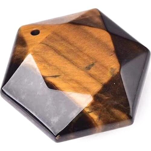 Natural Yellow Tigea eyes Pendant Tigerite Crystal Tiger Eye Stones Six-pointed Star Shape Summer New Jewelry Accessories