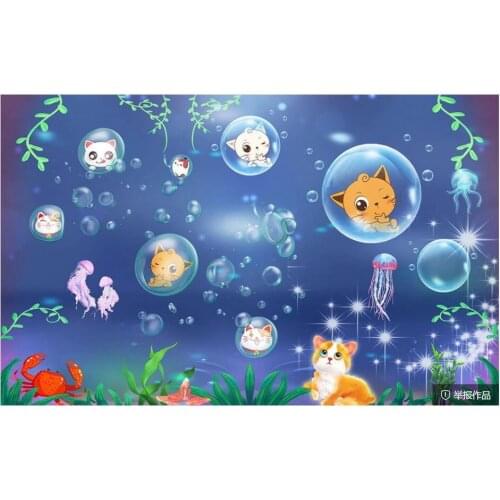 Custom photo 3d wallpaper Cartoon hand drawn cat speech bubble living room home decor 3d wall murals wallpaper for walls 3 d