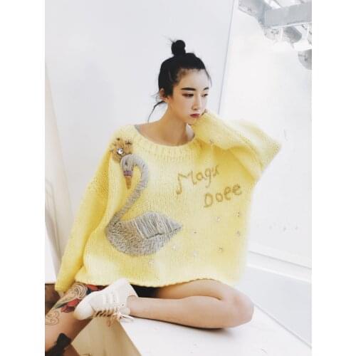 2019 Real Sale Poncho Jumper Winter Thick Stick Needle Hook Flower Sweater Female Pattern Handmade Three-dimensional Sweet Girl