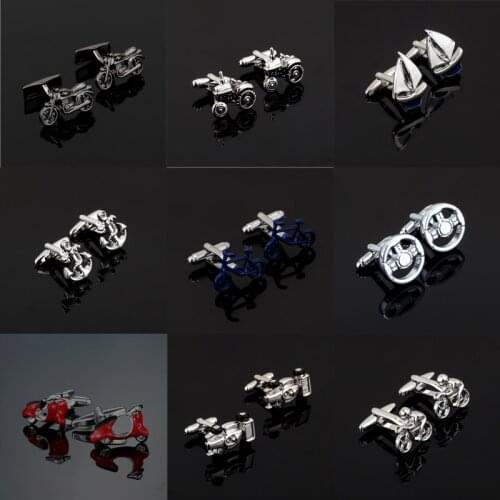 Luxury Fashion 18 Designs Vintage sailboat bike Cufflinks for mens Brand cuff buttons cuff links High Quality Jewelry