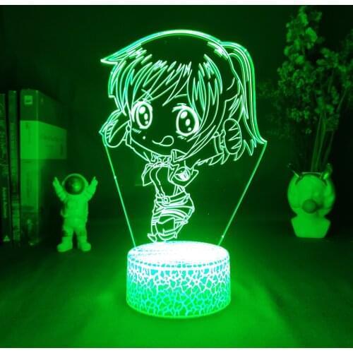 Attack on Titan 3D Led Anime Figure Sasha Braus Night Light Friend Birthday Gift RGB Neon Lava Lamp Bedroom Table Decoration