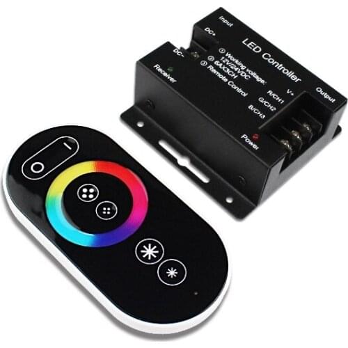 10pcs Romantic House Atmosphere DC12V-24V 6A 18A RGB LED Strip Light RF Wireless Touch RF Remote Dimmer RGB LED Controller