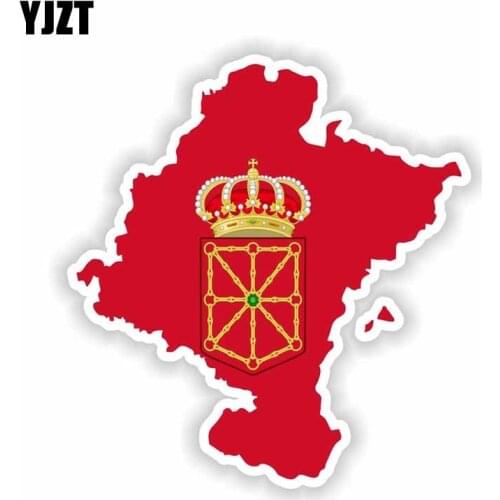 YJZT 12.6CM*13.4CM Comunidad Foral De Navarra Map Flag Car Sticker Motorcycle Decal 6-1656