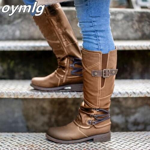 Women Mild-Calf Boot Woman Boots Female Fashion 2021 New Autumn Winter Platfrom High Boots Womens Shoes Ladies Big Size 43