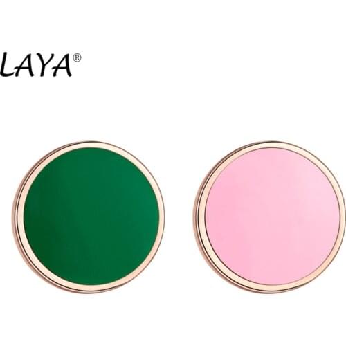Laya Silver Earrings For Women 925 Sterling Silver Unsymmetrical Colored Enamel Stud Earrings Elegant Jewelry 2021 Trend
