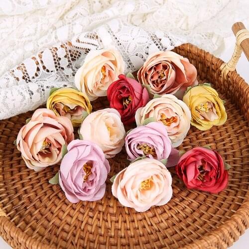 10/20Pcs Artificial Silk Roses Flowers Head DIY Wedding Bridal Floral Hair Home Decorations Fake Flower Garden Decor Accessories