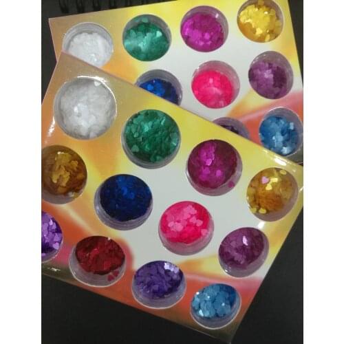 12 Jars Multi-shape Nail Art Sequins Glitter Powder Mix Color Stars Shape Heart Shape Crescent Shape Colourful Nail GLITTER, 665