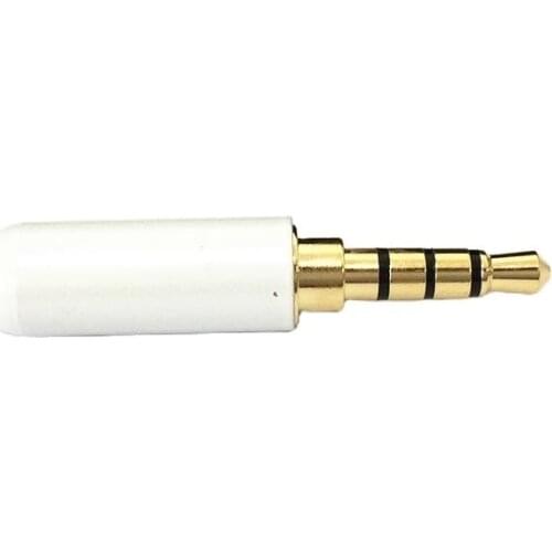 2pcs 3.5mm stereo connector straight 4 section copper audio plug DIY