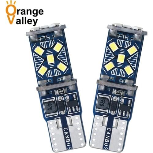 2PCS Car LED T10 Led Canbus W5W Led Bulbs 168 194 15 SMD 2016 LED Dome Reading Lamp Interior Lights Auto DC 12V