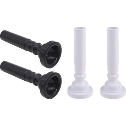 2 Pcs Black/White Plastic Trumpet Mouthpiece for Trumpet Musical Instrument Accessories
