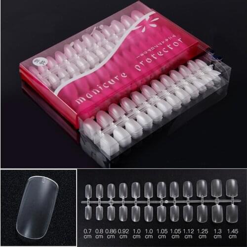 288pcs 10 Sizes Ultra-thin Matte Frosted False Nail Art Patch Press on False Nail French Acrylic Display for UV Gel Manicure Tip