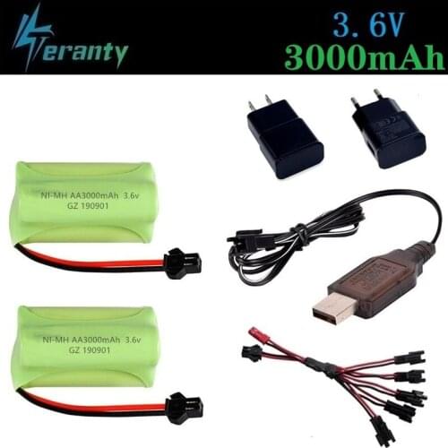 3.6v 3000mAh Battery Charger sets For RC Car Robots Tanks Train Gun Boats Aa NiMH Battery 2400mah 3.6v Rechargeable Battery Pack