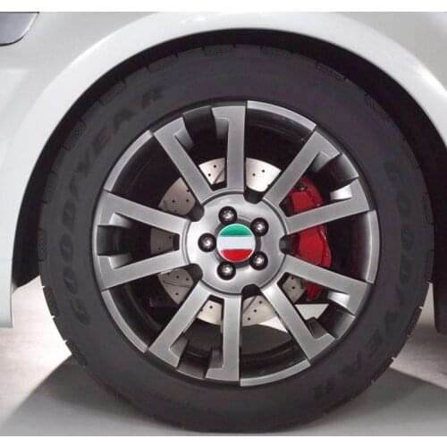 4Pcs/set 56.5MM Diameter Italy Italian Flag Wheel Center Cap Hubcaps Sticker Car-covers Styling