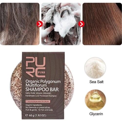 60g Polygonum Multiflorum Ginger Shampoo Soap Organic Vegan Handmade Cold Processed Refreshing Anti-dandruff Natural Hair Care