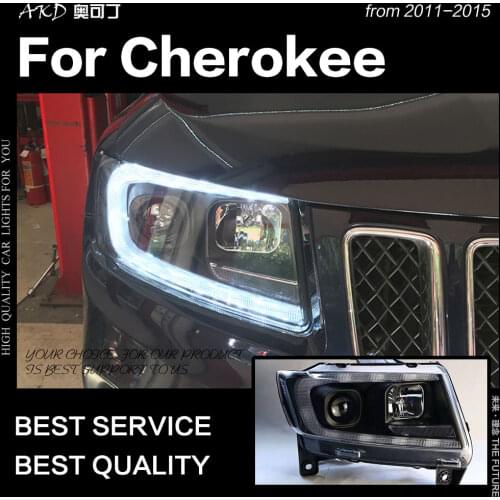 AKD Car Styling Head Lamp for Jeep Grand Cherokee Headlight 2011-2016 Compass LED Headlight DRL Bi Xenon Lens Auto Accessories