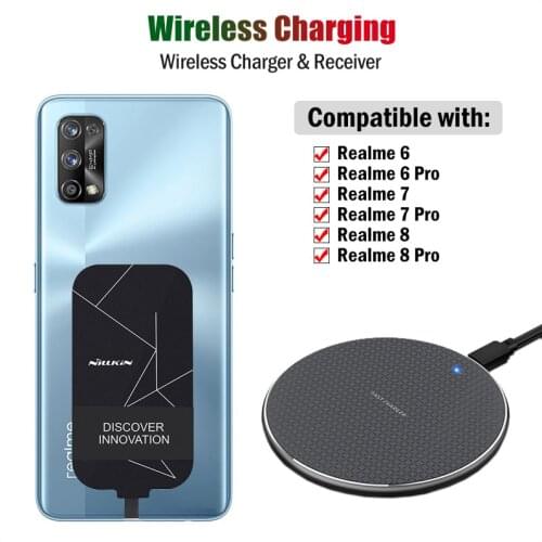 Qi Wireless Charging for Realme 6i 6 5 Pro XT X2 X50m X50 Pro 5G Wireless Charger+USB Type-C Charging Adapter Receiver