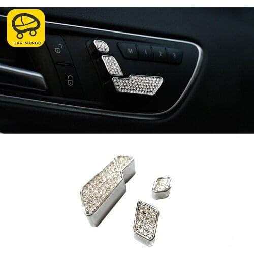 CarMango For Mercedes-Benz GLA-Class X156 CLA C117 Car Rhinestone Seat Control Button Cover Crystal Frame Diamond Sticker