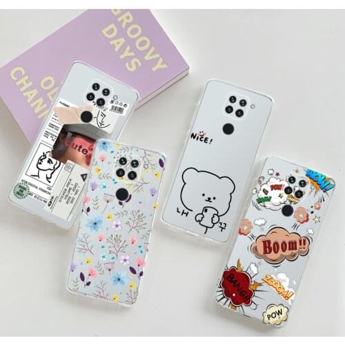 For Redmi Note 9 Case Soft TPU Flower Floral Cute Silicone Cover Phone Cases For Xiomi Xiaomi Redmi Note 9 Note9 Case Back Cover