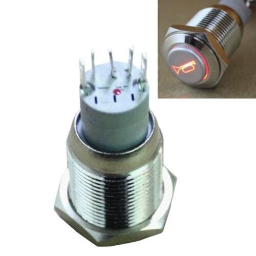DIY 16mm 12V Momentary Push Button Metal Toggle Switch Car Speaker Bell Sales